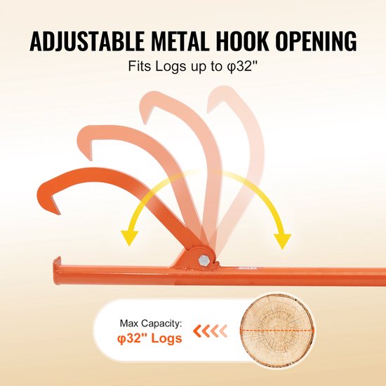 VEVOR Velheffer 1180mm Boomstamlift Bosbouwhaak Houtkantelaar Valhulp 81cm van VEVOR — afbeelding 5