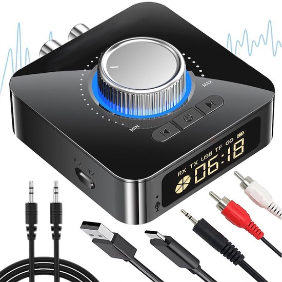 Strex Bluetooth Receiver - BT 5.0 - 3.5MM AUX - Bluetooth Ontvanger Handsfree Bellen Bluetooth Audio Receiver Bluetooth Via Aux