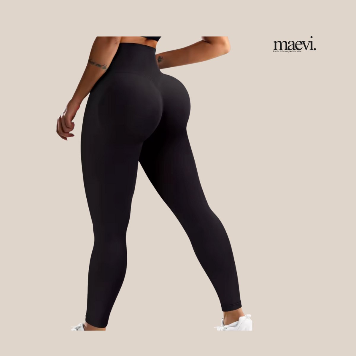 Maevi Sportlegging Butt Scrunch - Maat: XL - Kleur: Zwart - Sportlegging met Buttlift - Luxe Legging - Gymwear - Sport Legging - Gym Outfit - Yoga & Fitness - Hoge Kwaliteit - Dames / Vrouw - Legging / Broek - Sportbroek - Hoge Taille / High Waist