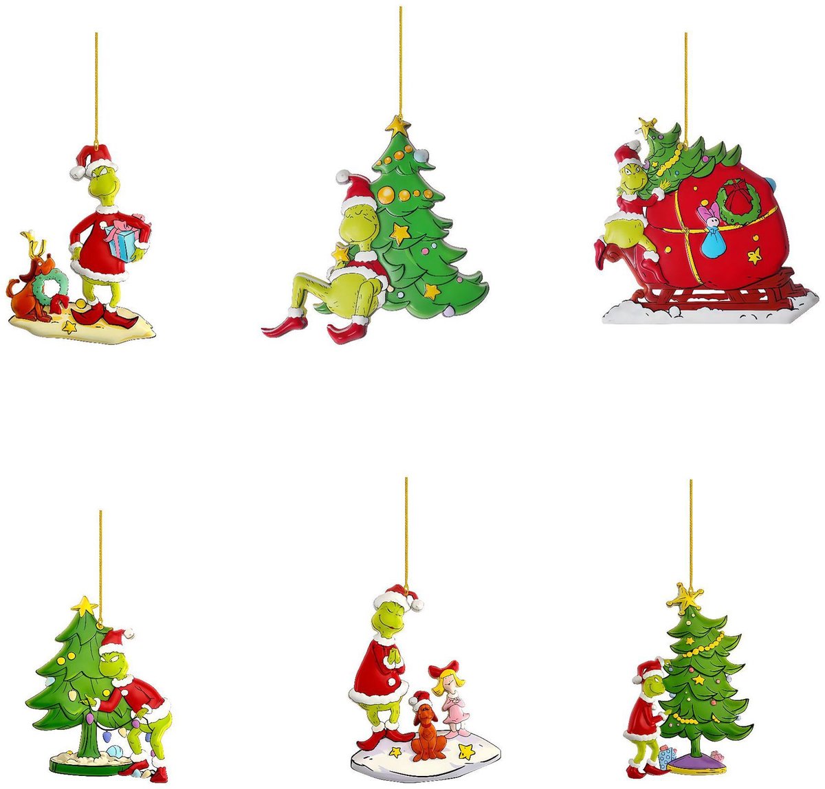 Mmgoqqt -6 Stuks - Kerst Decoratie - Groen - Standaard - Kerstversiering