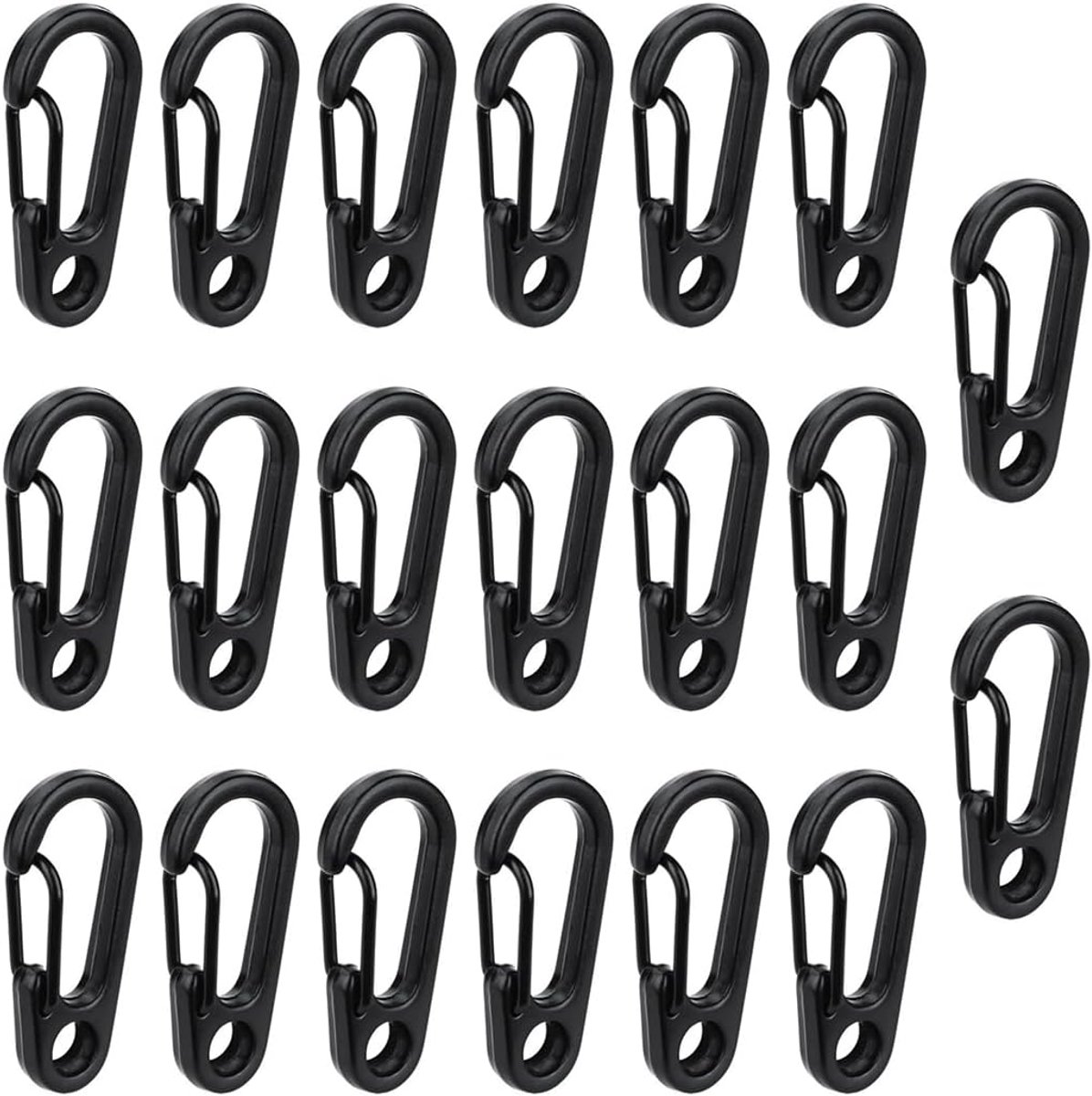 Mini Spring Carabiner Snap - Camping - Hiking - Outdoor - Aluminium Clip - Sleutelhanger - 20 PCS
