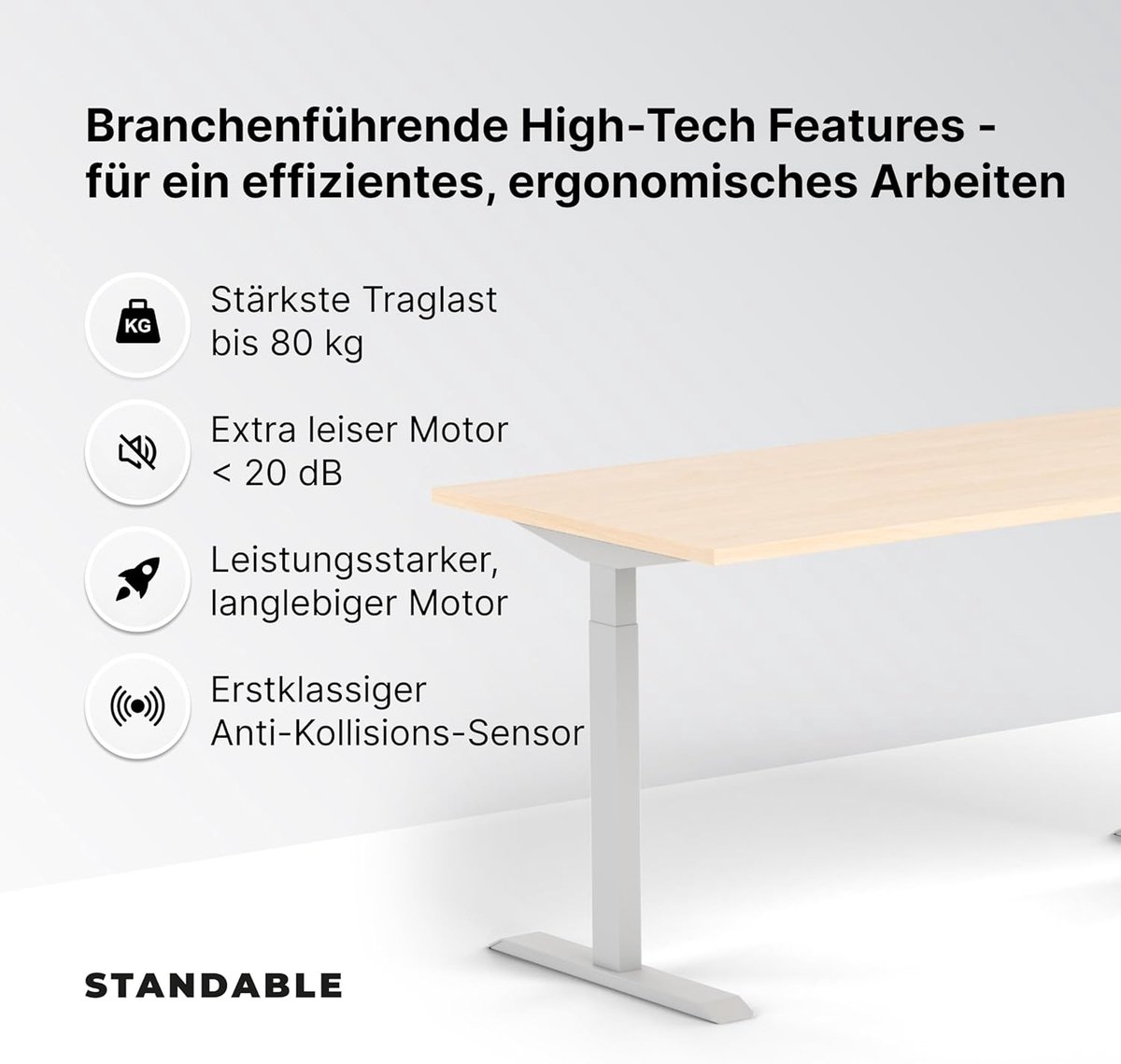 Novihome 160x80 Elektrisch Verstelbaar Bureau – Ergonomisch Zit-Sta Bureau met 3 Geheugenstanden, Stil Motor en FSC Melamine Blad NoviHome