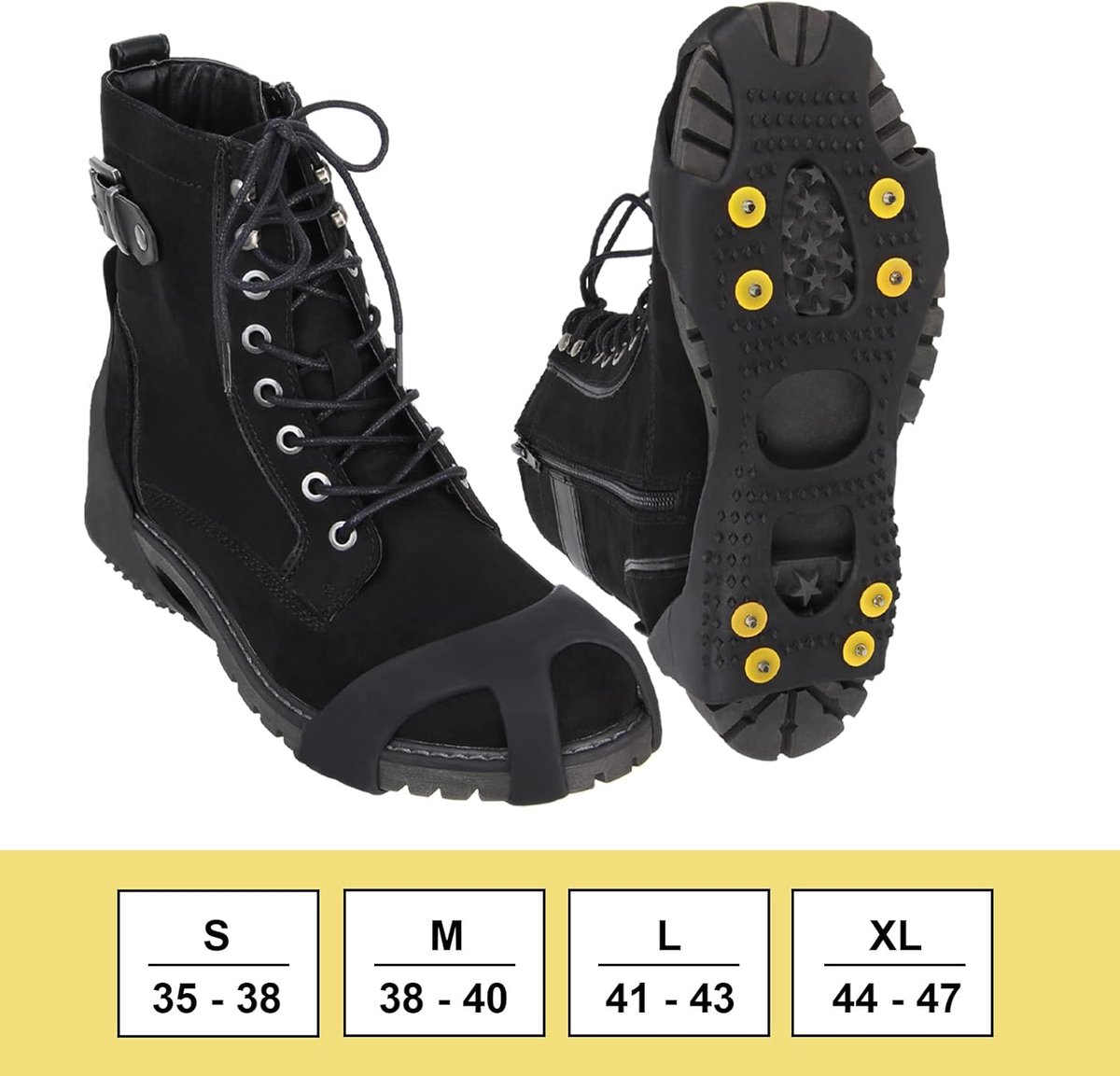 Candala Anti Slip Schoen Spikes Vervanging Spikes Ice Grips Schoen Klauwen Sneeuw Ijs Spikes Running Wandelen Winter Zwart