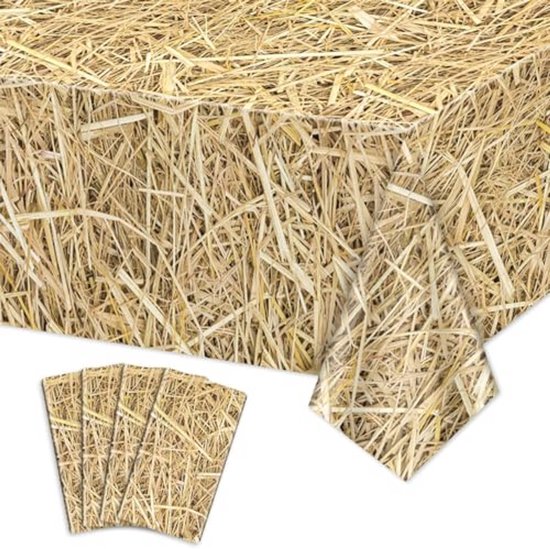 Nappe de Paille Imperméable 4 Pièces - Décoration Rectangulaire pour Fêtes et Pique-niques