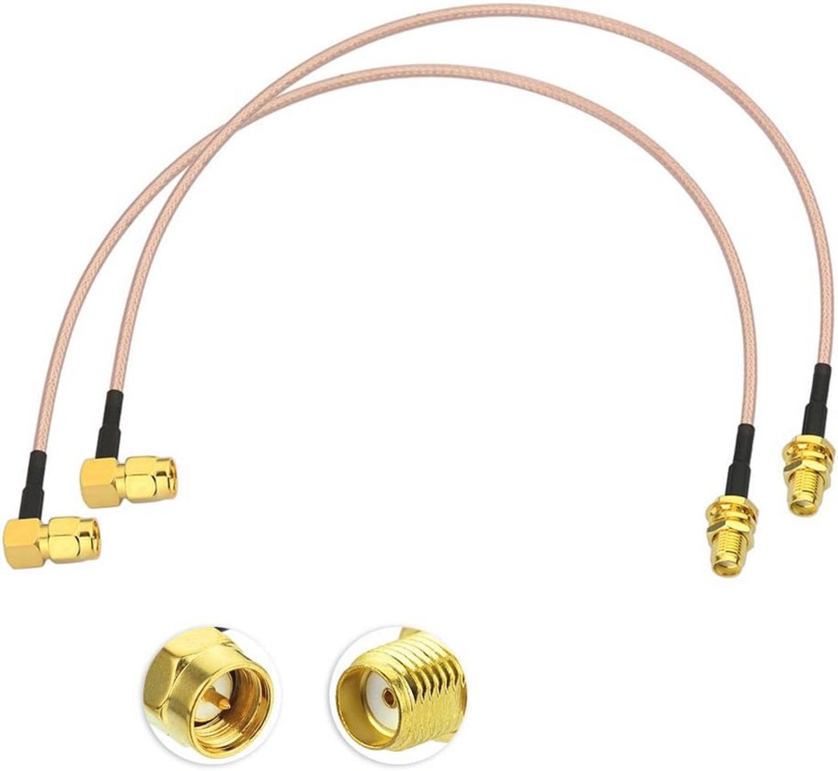 SMA Kabel 4G Antennekabel - SMA Vrouwelijk naar SMA Mannelijk - RG316 - 12inch (30cm) - 2 Stuks voor 4G LTE en Raspberry Pi