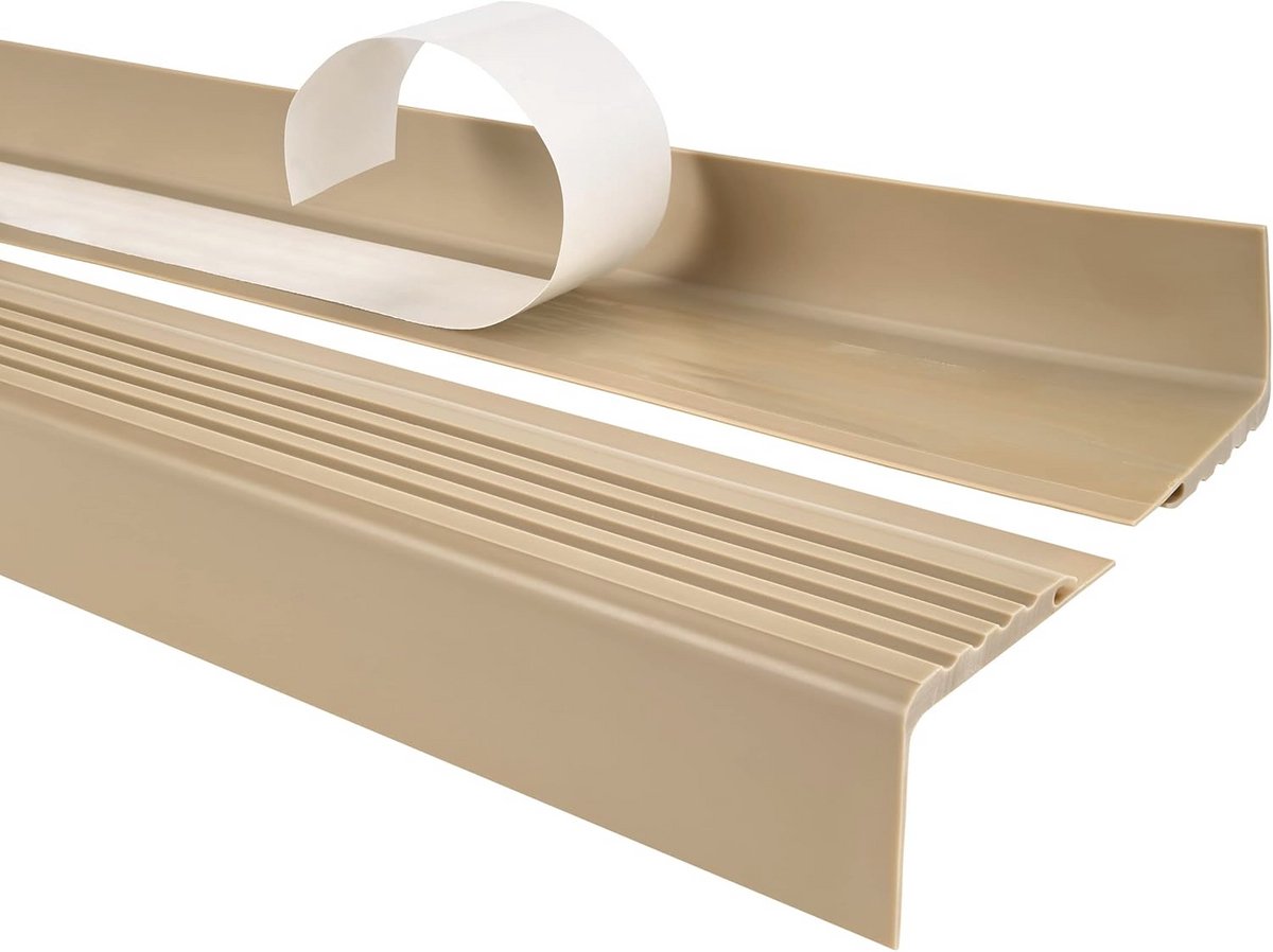 Zelfklevend traprandprofiel anti-slip 48x42mm - Beige PVC voor optimale bescherming