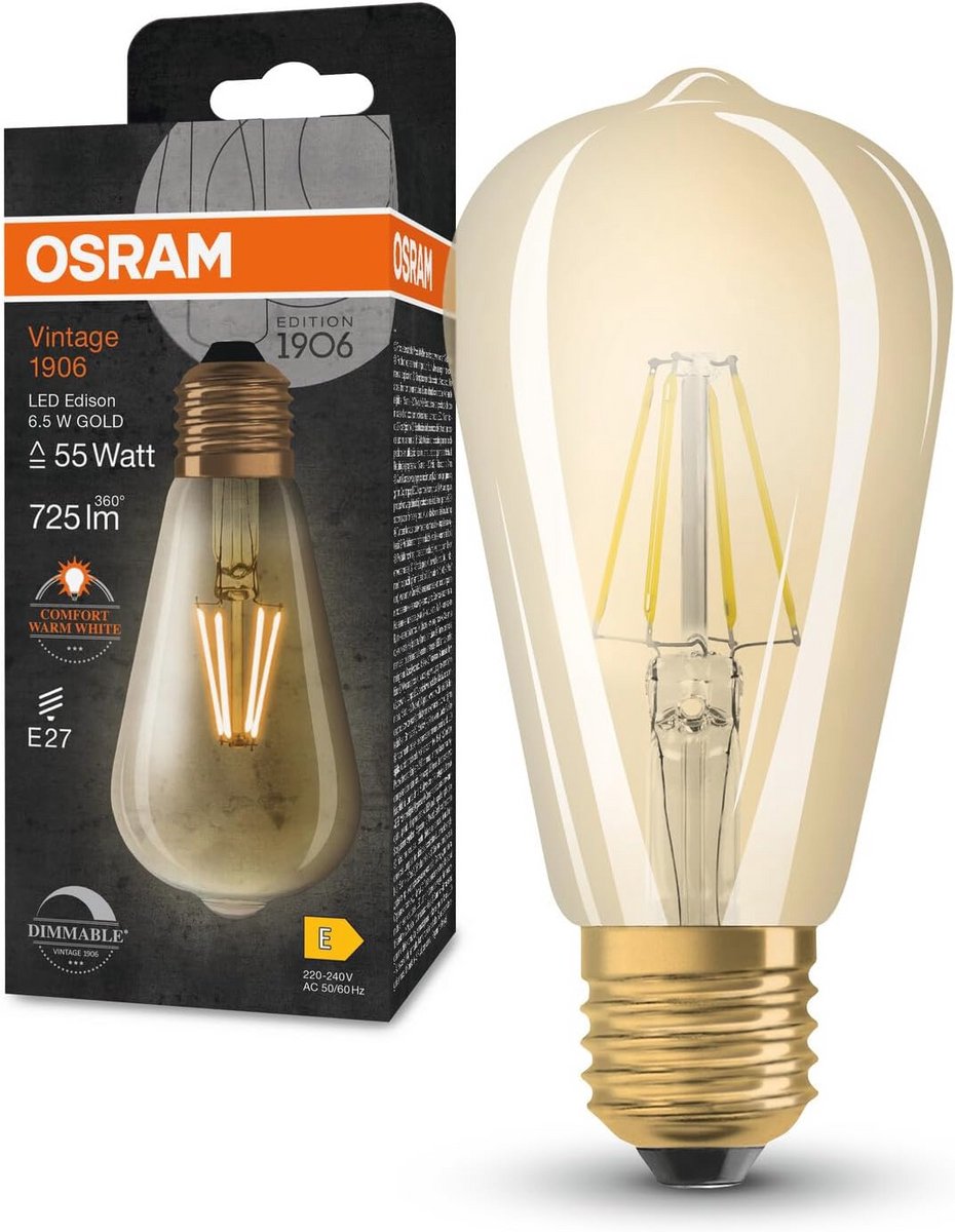 Vintage Filament LED Lamp in Edison Vorm - Energiebesparend en Stijlvol