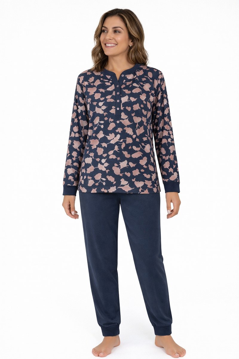 Lunatex Dames Pyjama - Winter - Interlock - all over print