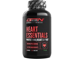Heart Essentials - 120 capsules - Hartcomplex* met een hoge dosering van 200 mg Q10, 1000 mg arjuna-extract, 750 mg citrus bergamot, paardenkastanje, resveratrol, olijfblad, vitamine B1 - Veganistisch