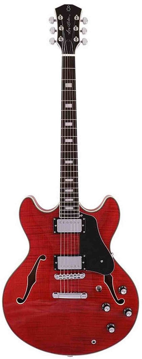 Elektrische gitaar Sire Guitars H7/STR Archtop Transparant Rood Larry Carlton