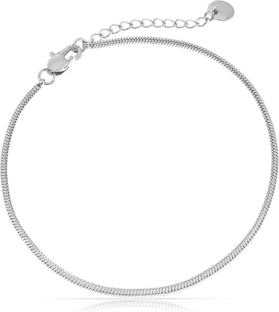 Minimalistische Cubaanse Schakel Armband Dames - RVS Zilveren Ketting Armband 16 cm
