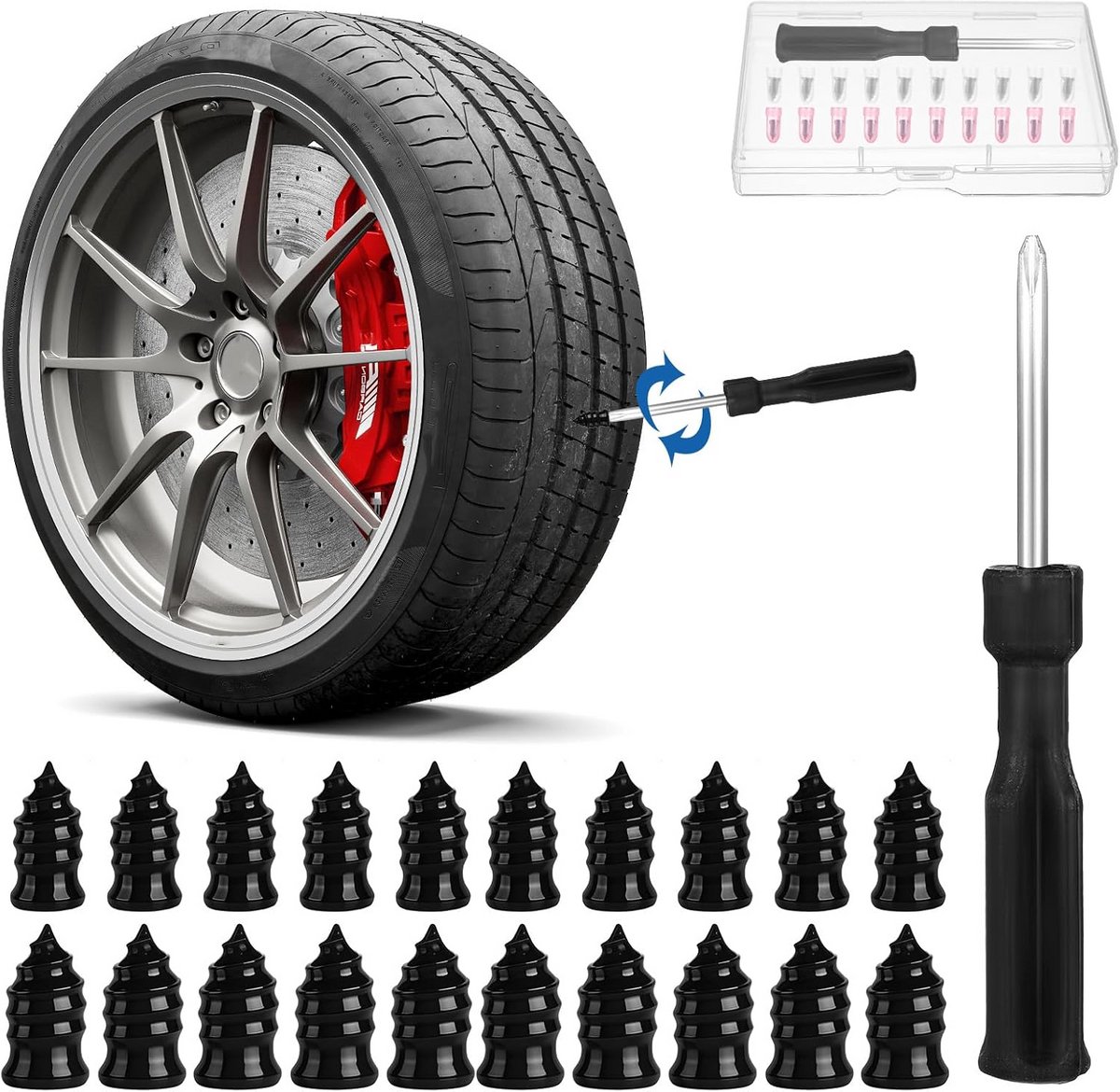 20 Stuks Universele Banden Reparatie Set - Voor Auto, Motor & Fiets