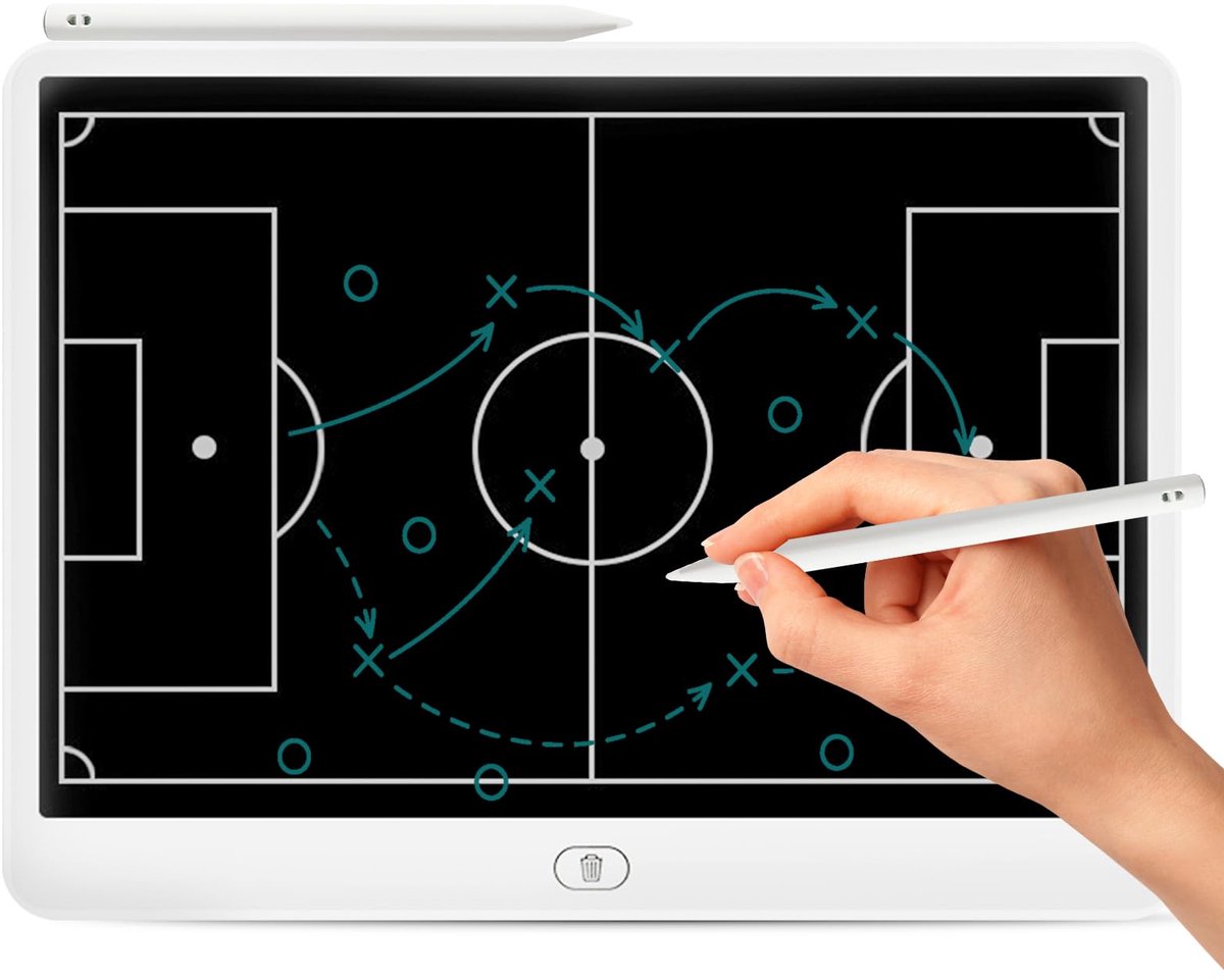 IMPERATORIS® Tactiekbord Voetbal met LCD-scherm - Coachbord - Magnetisch Bord met Stift en Wisser - Voor Training en Wedstrijd - A4 Formaat