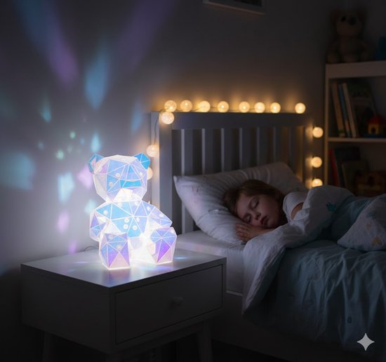 LED Beer Nachtlamp RGB Kinderkamer - Kinder Nachtlamp Beer - RGB Sfeerlamp Kind - LED Tafellamp Kinderkamer - 8 Lichtmodi - Kinder Kamer Lamp - Nachtlamp Kind - LED Decoratie Lamp - Kinderkamer Verlichting - Cadeau Kind van Little Dreamers. — afbeelding 2