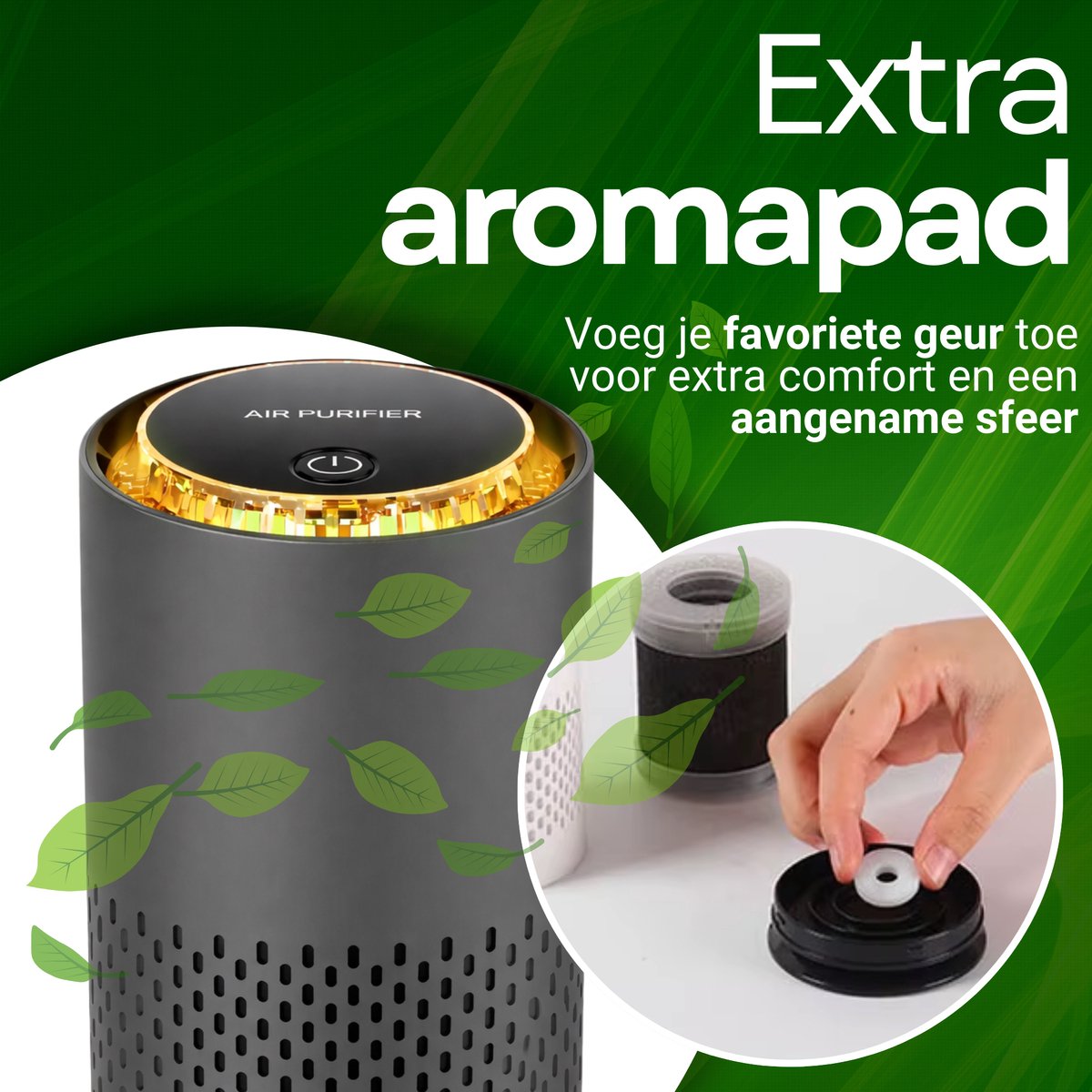 SAMOU™ Luchtreiniger Met geurpads - Luchtreiniger Auto - H13 HEPA-filter - Actieve koolstoffilter - Muisstil - Air purifier - luchtreinigers met hepa filter - luchtfilter - luchtreiniger – foto 3