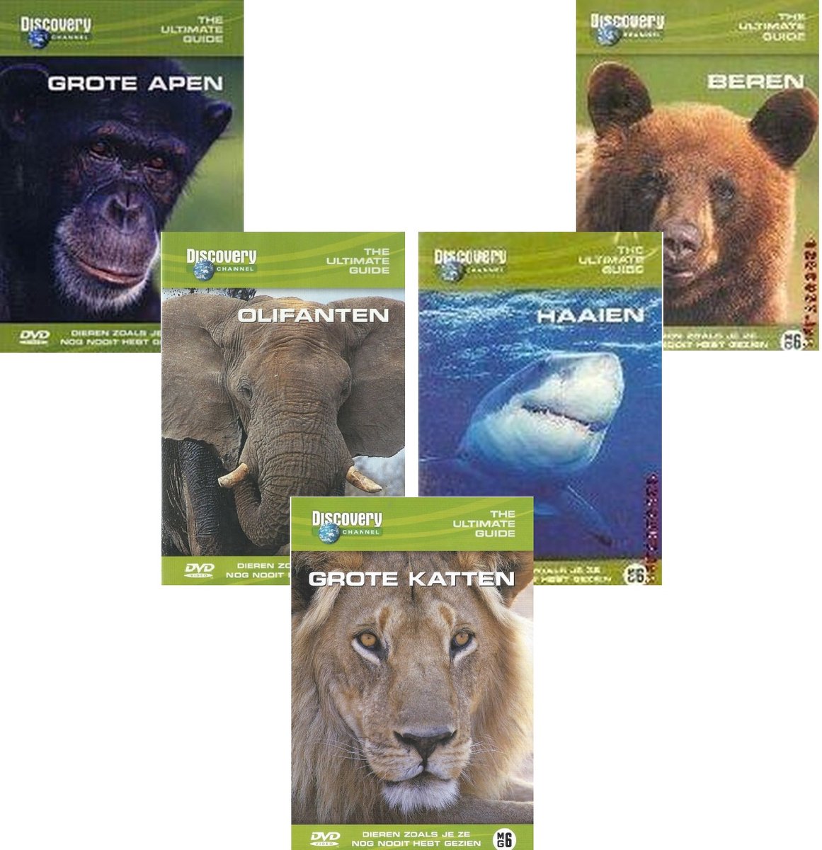 ultimate guide - grote katten, olifanten, haaien, beren, grote apen ( 5 dvd voordeelbundel )