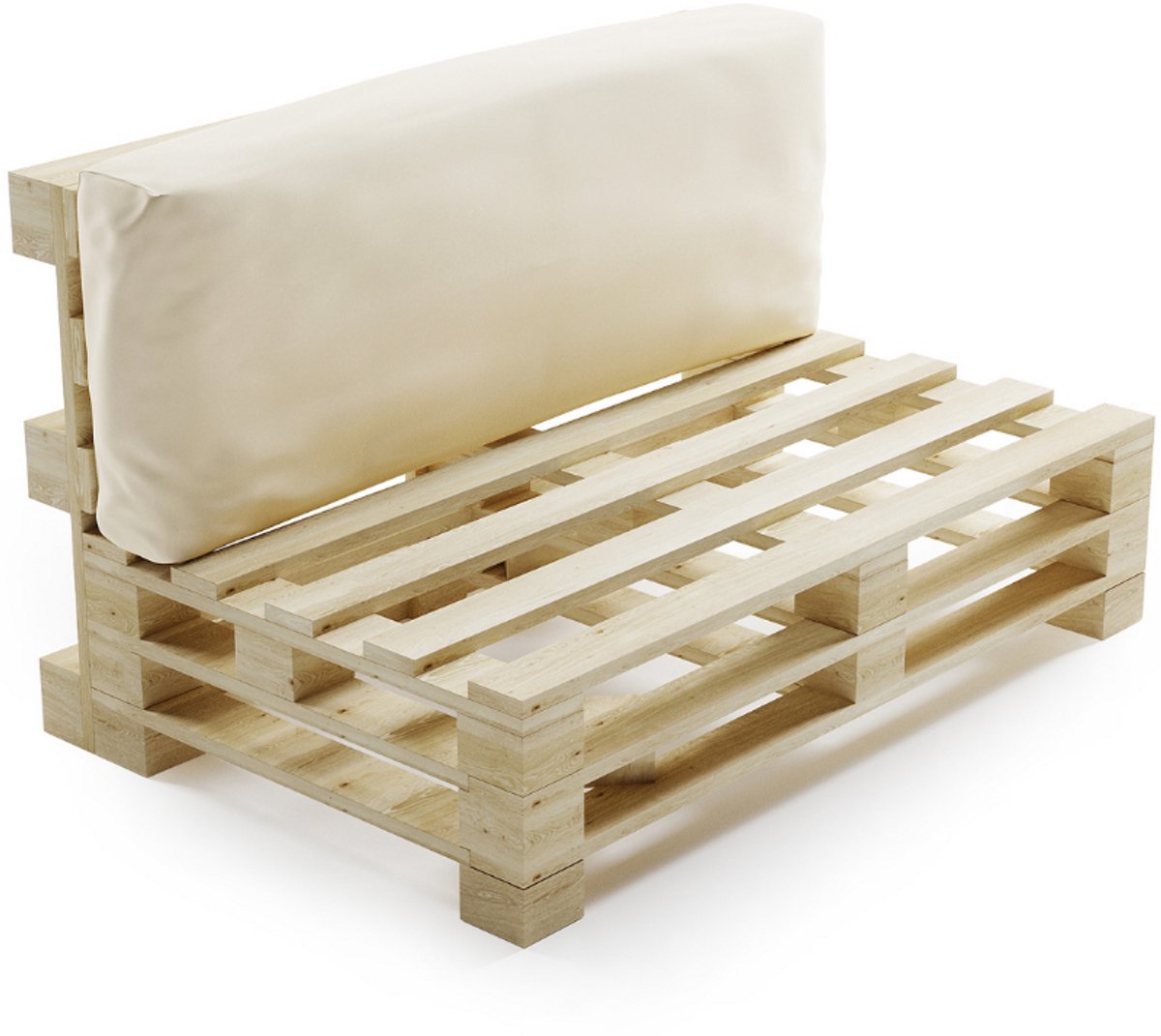 Bananair - Palletkussen - afneembare hoes - Waterbestendig rugkussen - Tuinkussen voor Palletbank - 120x40 cm - Beige