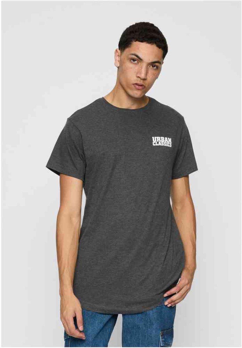 Urban Classics Shaped Long with Urban Classic Print Heren Tshirt S Grijs