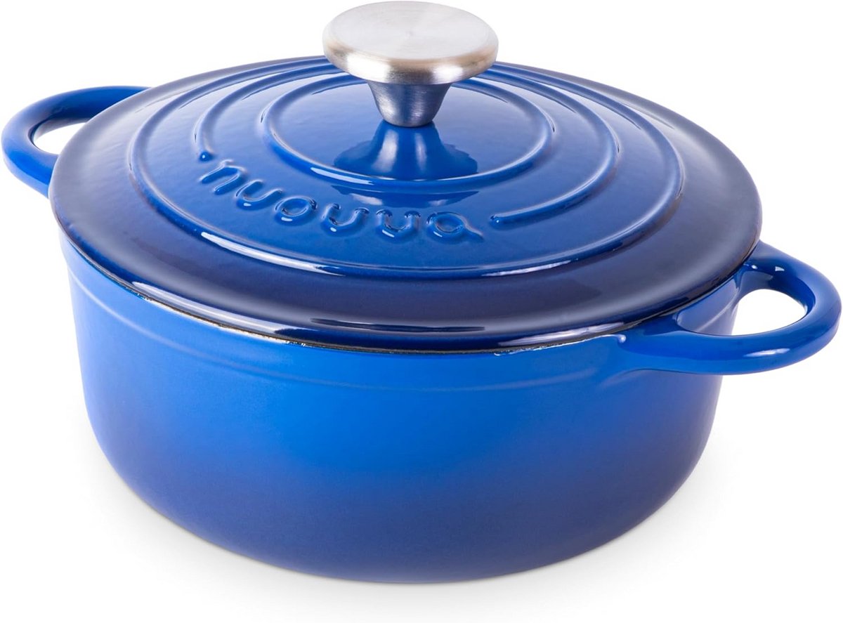 Gietijzeren Pot met Deksel - Ovenbestendig en Antikleef - 6L