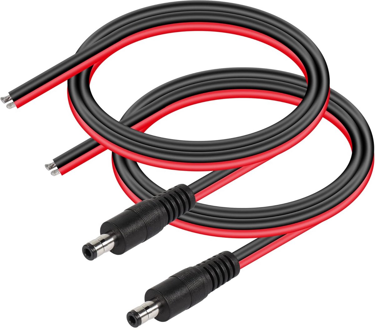DC5525 Power Pigtails kabel - 1,6 FT, 14 AWG, 5,5 mm x 2,5 mm - Geschikt voor CCTV, LED strips en meer - 2 stuks