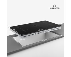 Klarstein PowerGlide inductiekookplaat - 5-zone inbouw inductiekookplaat, 9800 W boost, touchslider, timer, kinderslot, restwarmte-indicator, keramisch glas, 90 cm, zwart