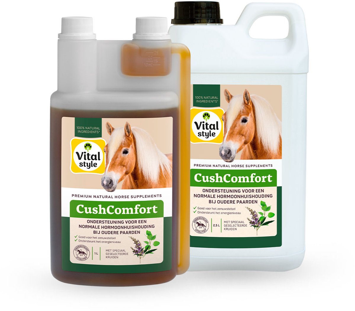 Vitalstyle CushComfort - VoordeelBundel - Paarden Supplementen - Ondersteuning voor een normale hormoonhuishouding bij oudere paarden - Goed voor het zenuwstelsel - Ondersteunt het energieniveau
