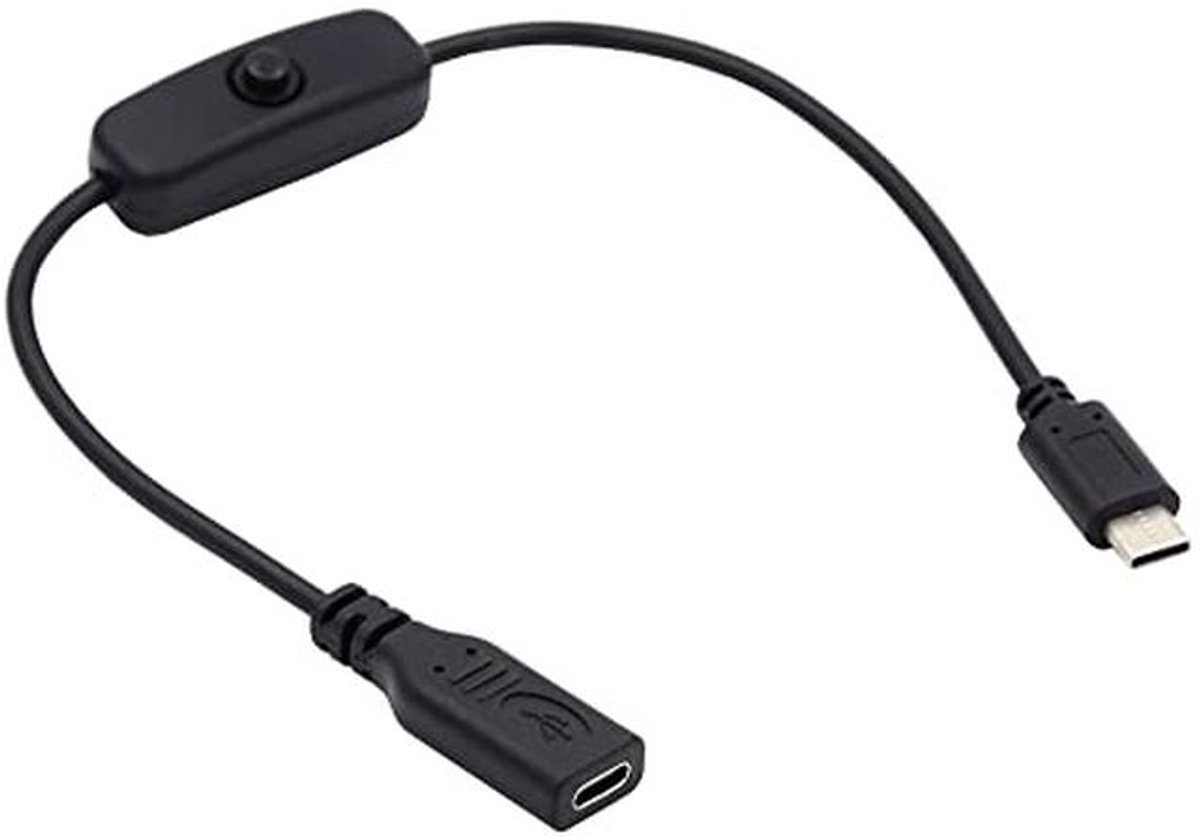 USB-C kabel met aan/uit-schakelaar voor laptops en digitale apparaten