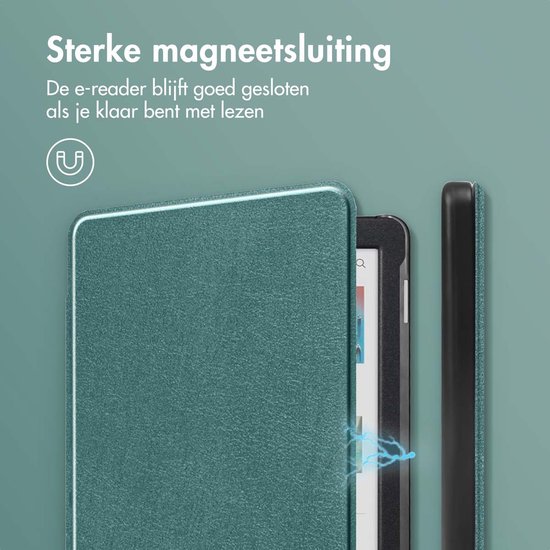 imoshion E-reader Hoesje - Geschikt voor Kobo Clara BW, Kobo Clara Colour - Slim Hard Case Sleepcover Bookcase - Donkergroen van iMoshion — afbeelding 3