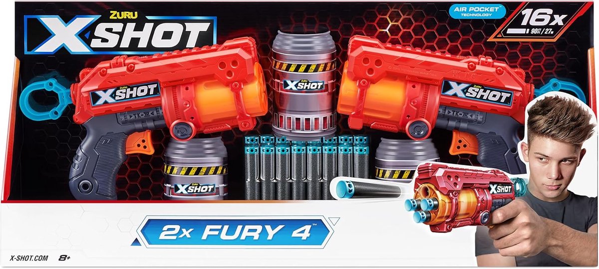 Zuru x shot 2xfury 4 blasters