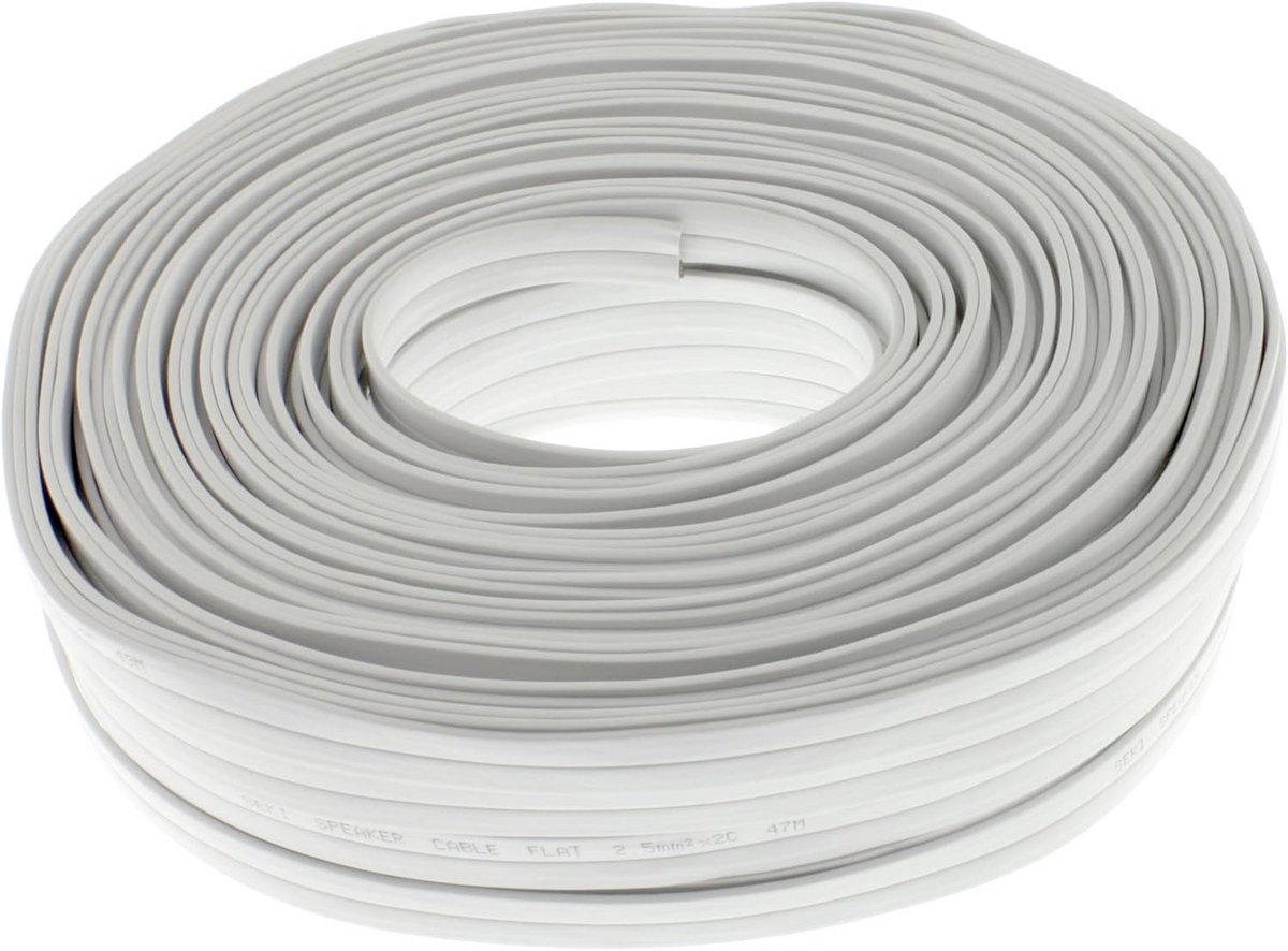 Platte Luidsprekerkabel 50m - 2x2,5mm² - Flexibele Audio Kabel voor Hifi en Home Entertainment