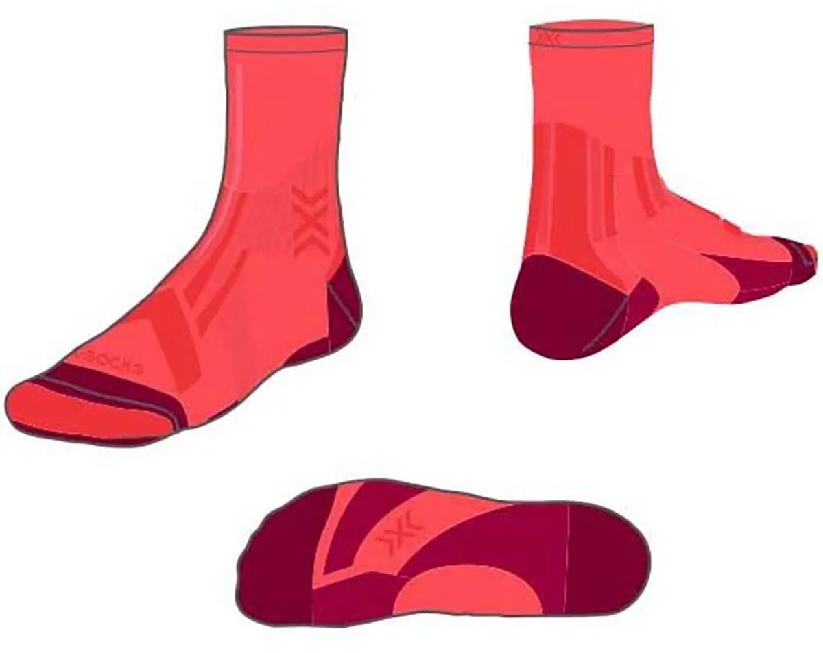 X-socks Trail Run Perform Crew Sokken Rood