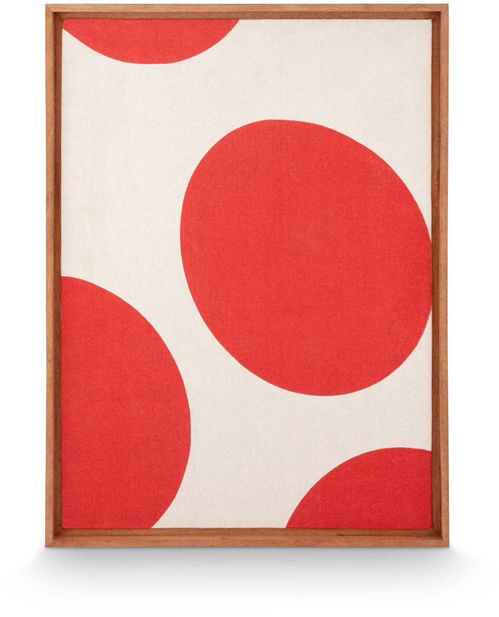 Wanddecoratie - Stippen - Ornament van Hout - Rood - 60x80cm
