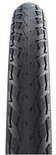 Zij-aanzicht van een zwarte Schwalbe Delta Cruiser Plus fietsband met een gedetailleerd profiel.