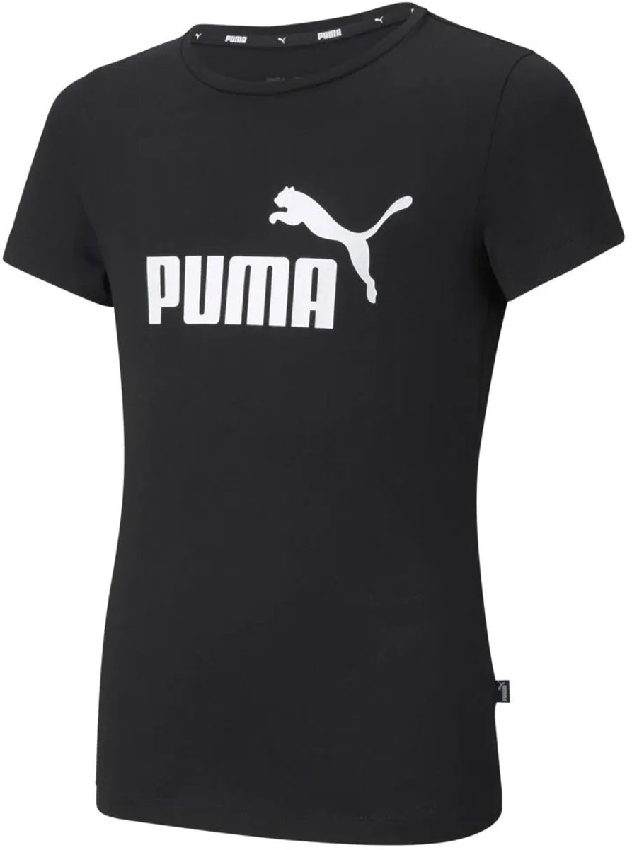 Puma Essential Logo T-shirt Met Korte Mouwen 4-5 Years Jongens Meisjes Zwart
