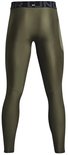Achterkant van de olijfgroene Under Armour sportlegging met elastische tailleband.