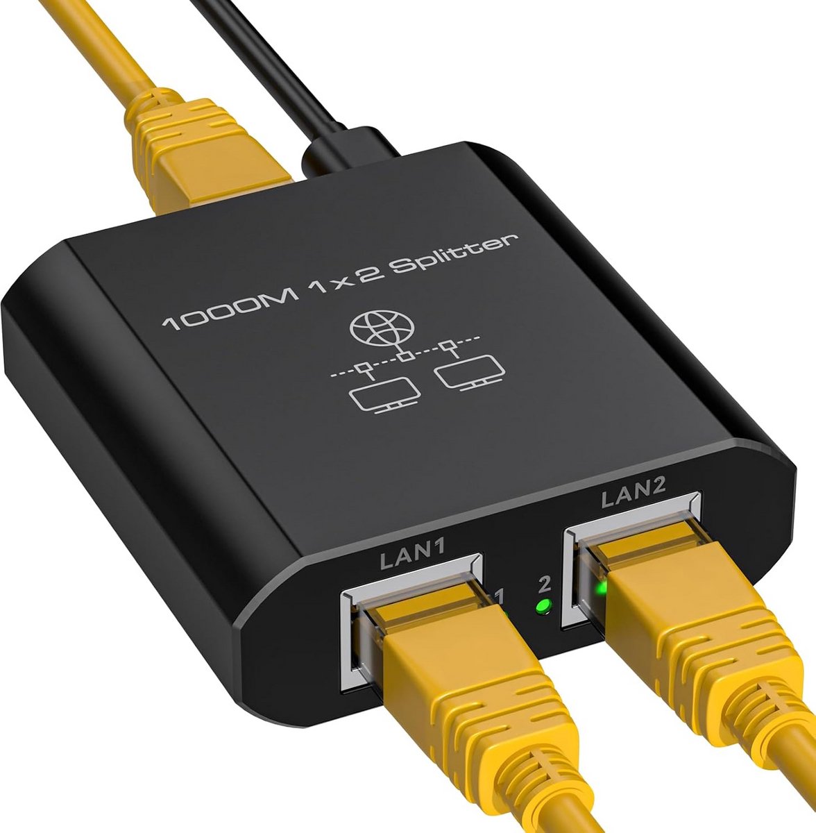 Ethernet Switch 2 Poorten 1000 Mbps - Gigabit Network Splitter voor TV's, PC's en Routers