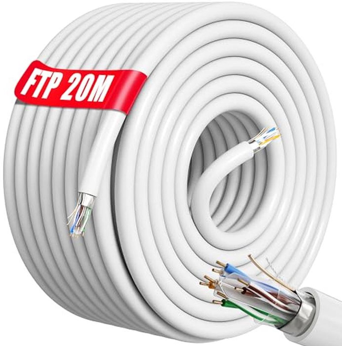 20 Meter Ethernet Kabel - Snelle Cat6 Netwerkkabel Voor Betrouwbare Internetverbinding