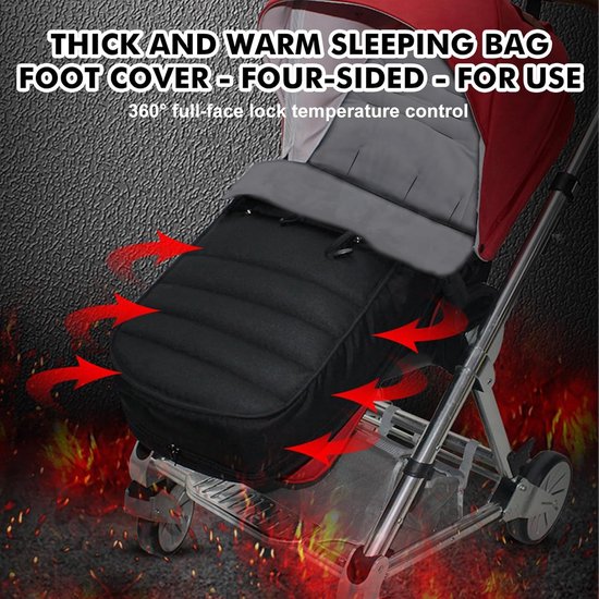 Babyslaapzak - afneembare rits - antislip en warm - 42×90×12 cm - zwart van Merkloos — afbeelding 2