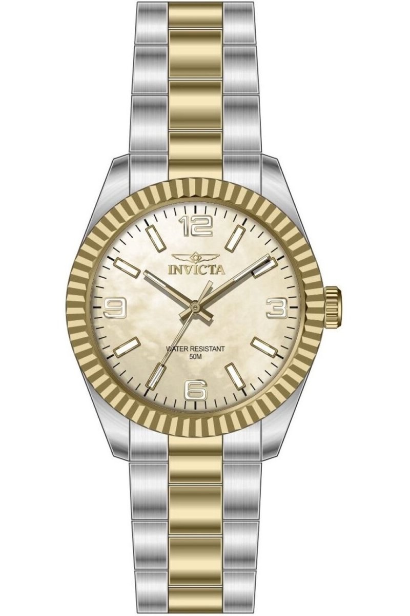 Invicta Specialty 50130 Heren Horloge - Waterdicht - Analoog - Quartz Uurwerk - Roestvrij Staal met parelmoeren Wijzerplaat - 43mm