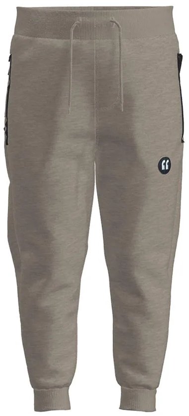 Grijze joggingbroek met ritszakken, trekkoord en logoprint.