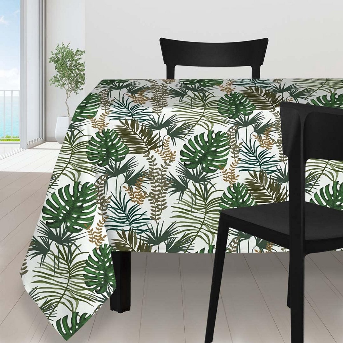 Veelkleurig Tafelkleed 140 x 240 cm - Polyester met Groenteontwerp - Tropische Sfeer