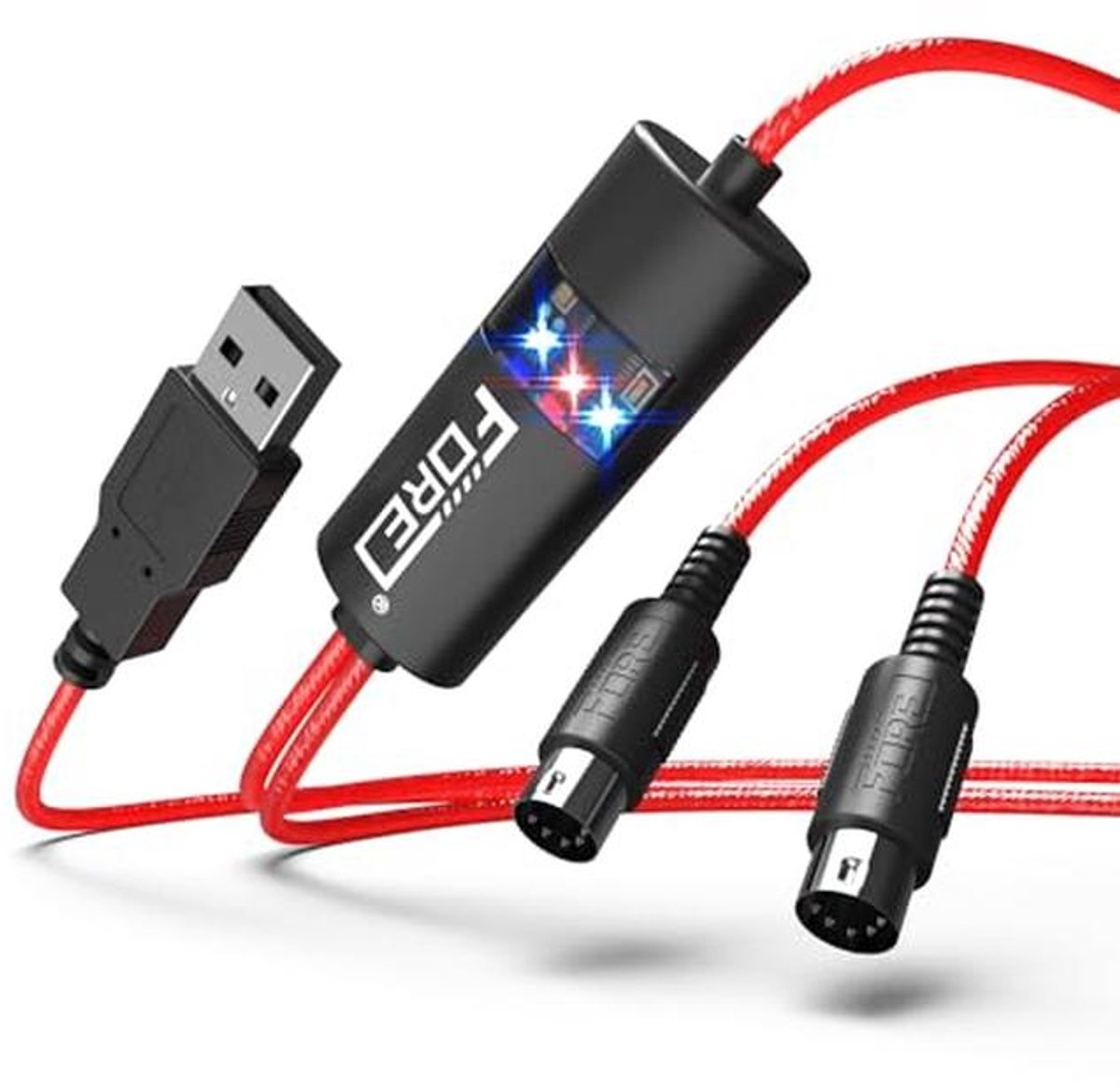MIDI naar USB-interface MIDI-kabeladapter voor toetsenborden en synthesizers - 6,5 voet