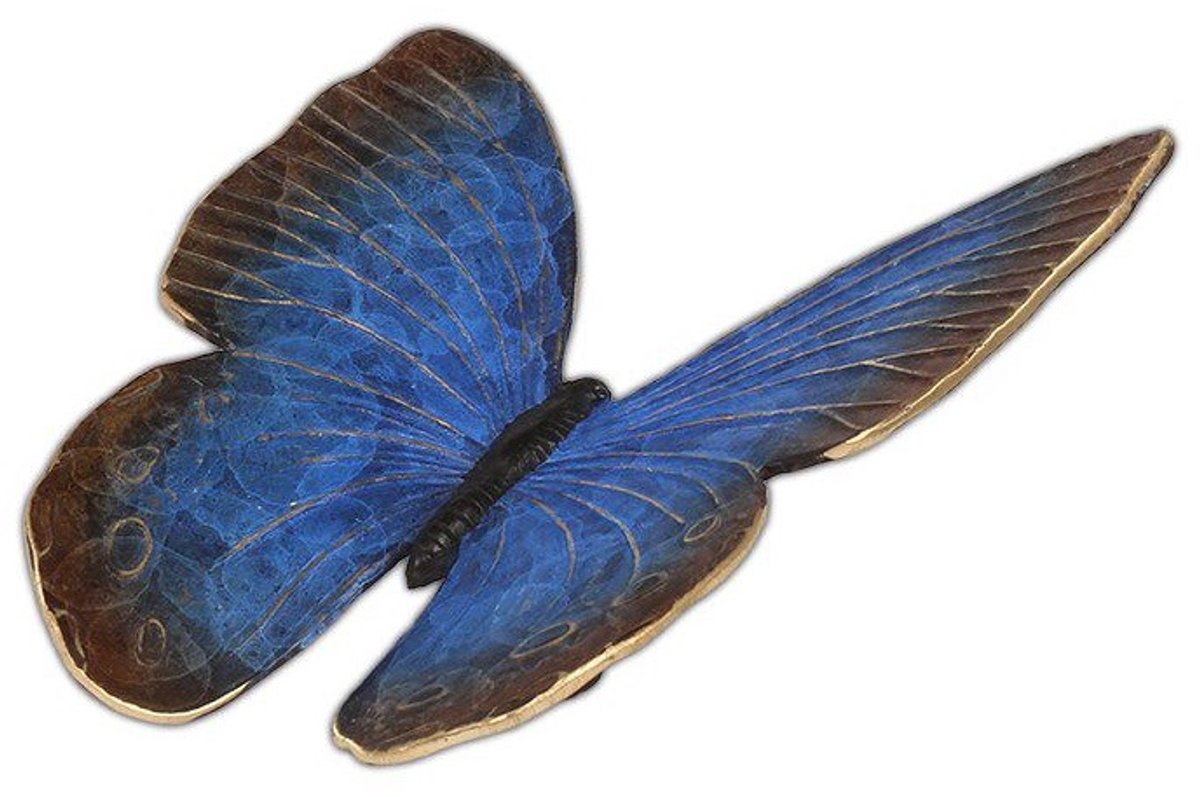 Mini - Asbeeld Urn Voor Uw Geliefde Dier of mens Vlinder in brons - Blauw 20x18x10 cm