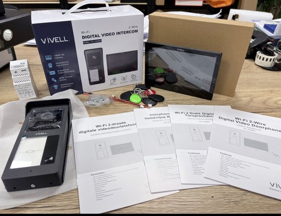Vivell - Video Deurbel - 2 draads van deurbel naar 7 inch scherm - Proximity tags - Wi-Fi - TUYA App - Zwart van Merkloos — afbeelding 2