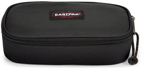 Zwart ovalen Eastpak etui met rits.