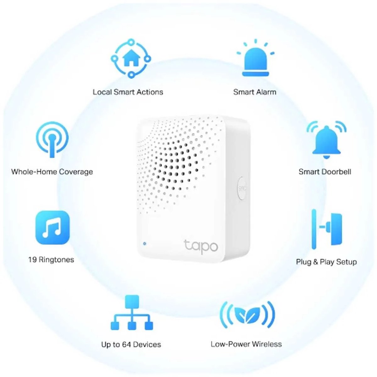 TP-Link Tapo H100 Smart Hub met Bel - afbeelding 2