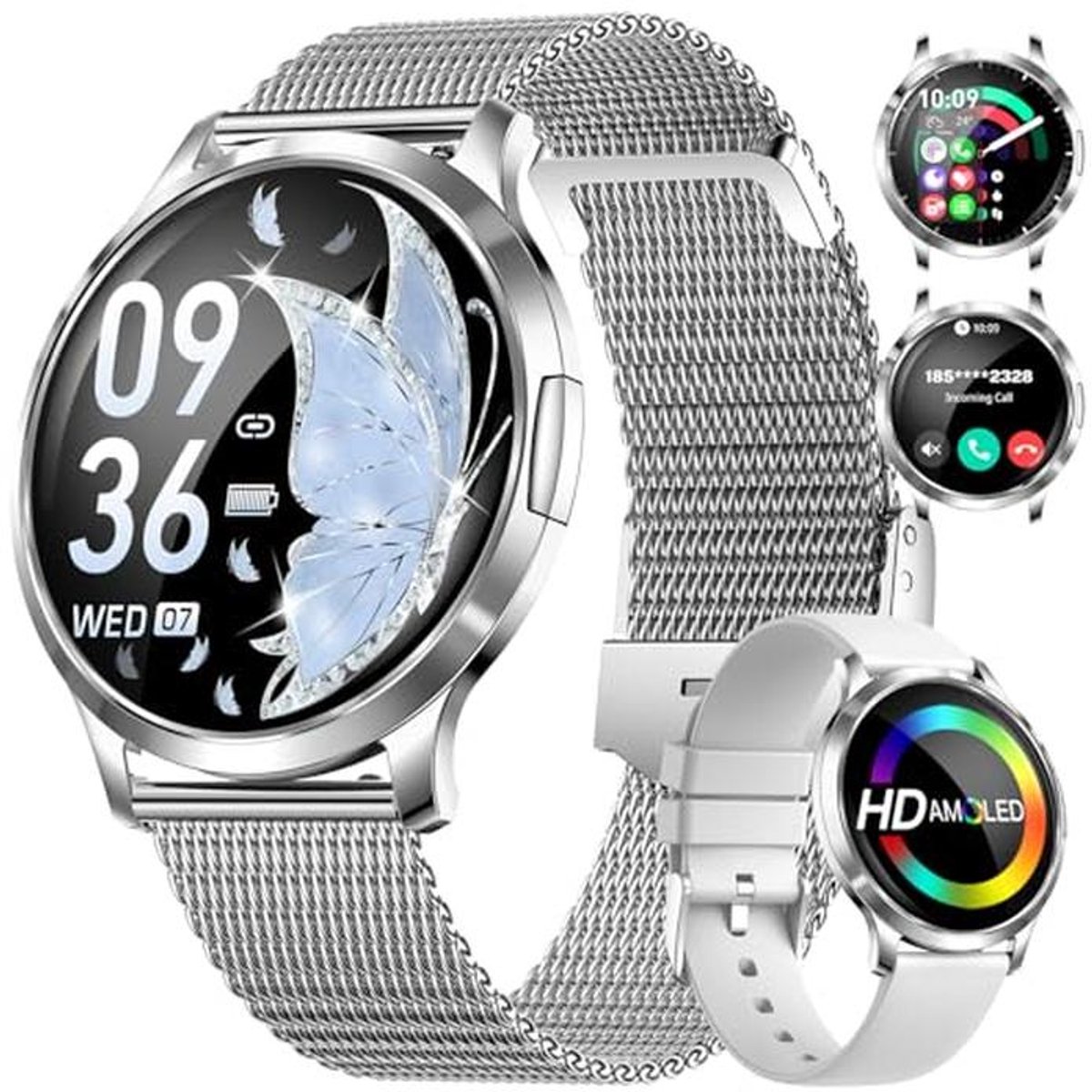 Smartwatch voor dames met telefoonfunctie en 110+ sportmodi