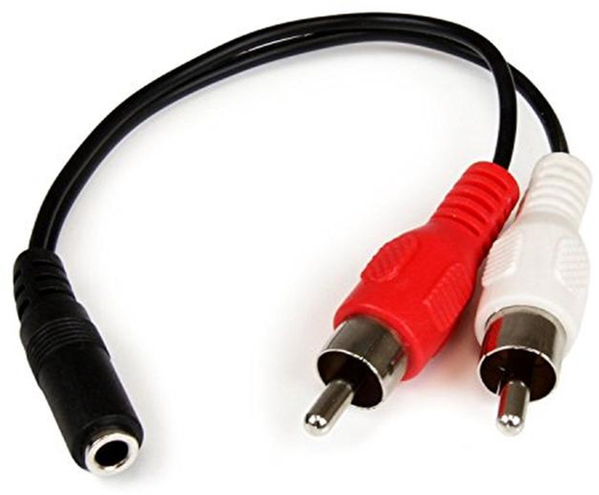 6" RCA naar 3.5mm Audiokabel - Stereo Audiokabel - 3.5mm naar 2x RCA