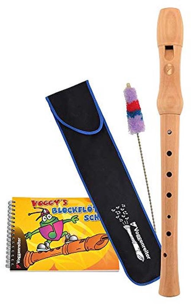Blokfluitenset voor Kinderen met Houten Fluit, Tas, Wisser en Muziekboek