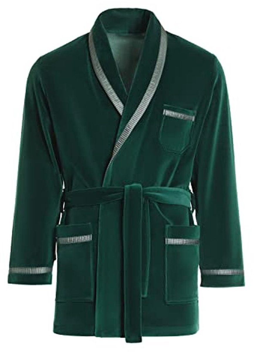 Korte huisjas voor heren, elegante velours ochtendjas